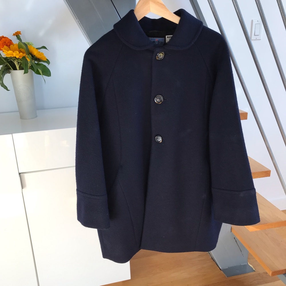 Women’s Wool Coat, navy blue, from Japan